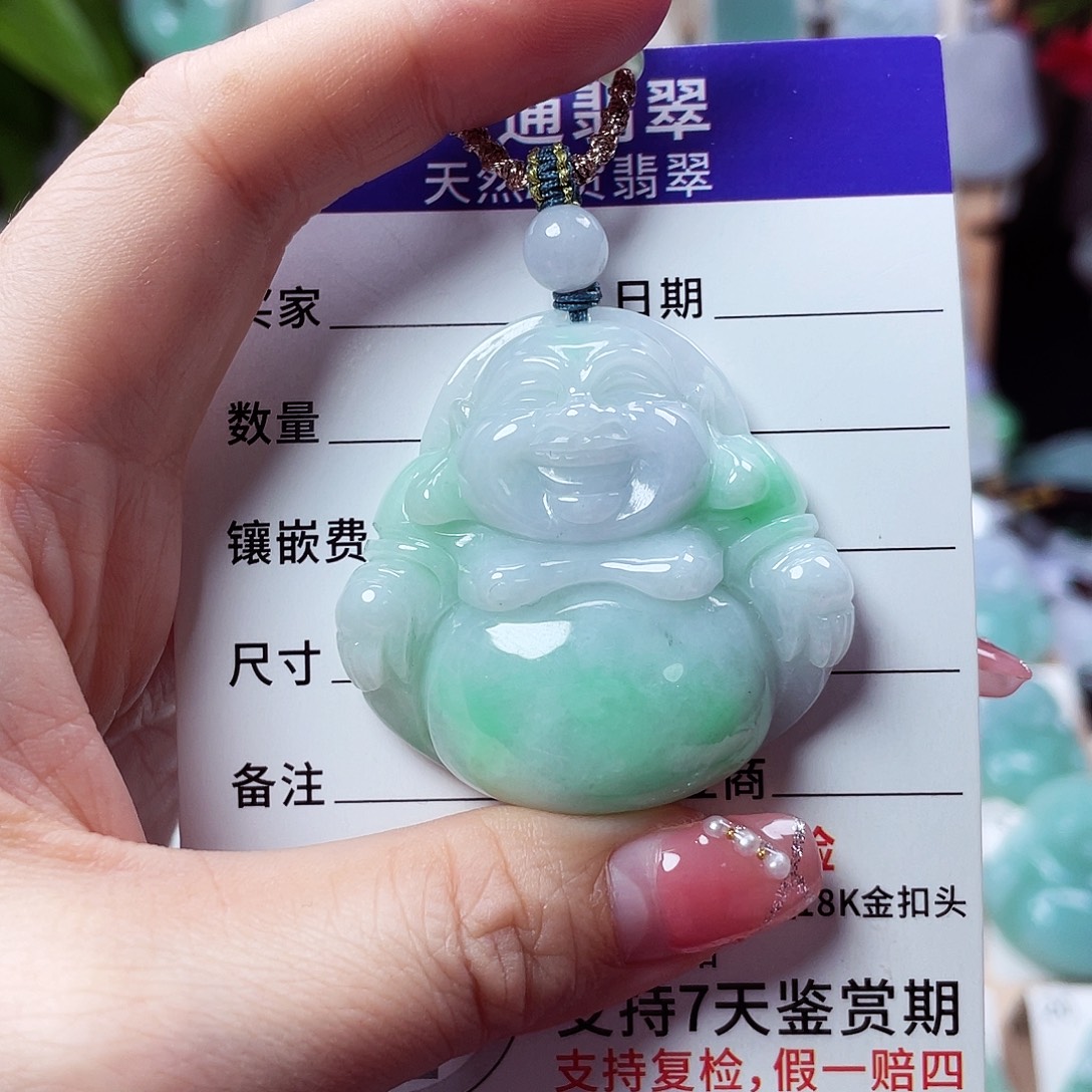 翡翠未镶嵌颈饰佛公15
