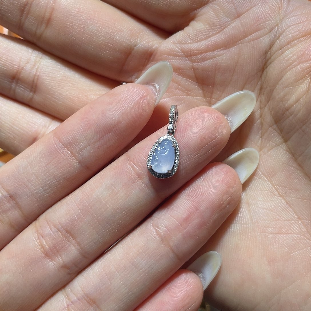 江***鑫翡翠18K金镶嵌吊坠(不含链)