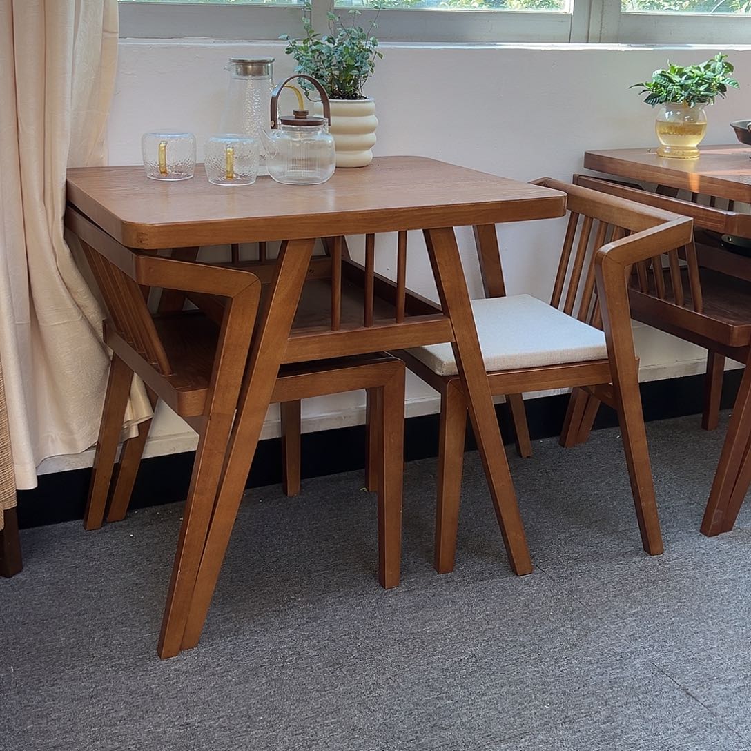 实木阳台三件套胡桃木色