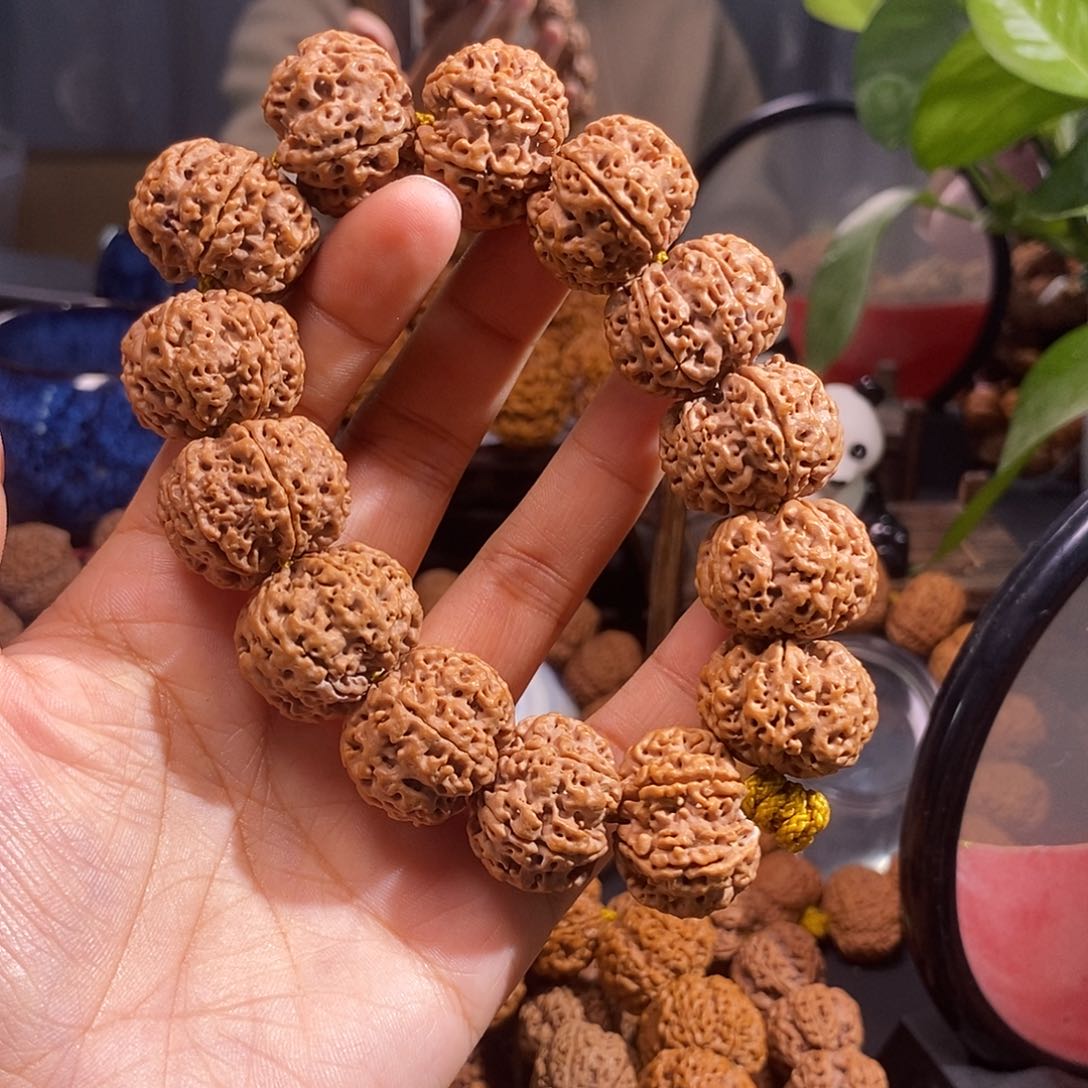 金刚菩提手串六瓣纽扣蜂王25mm