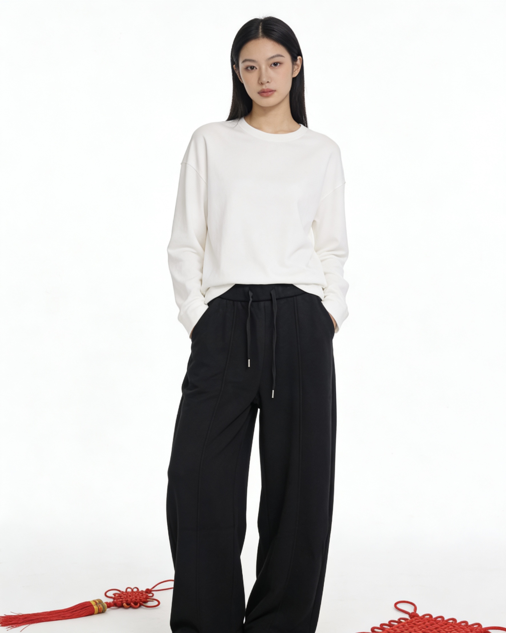 6D32064 加绒加厚 羊毛裤微弹仙女风百搭