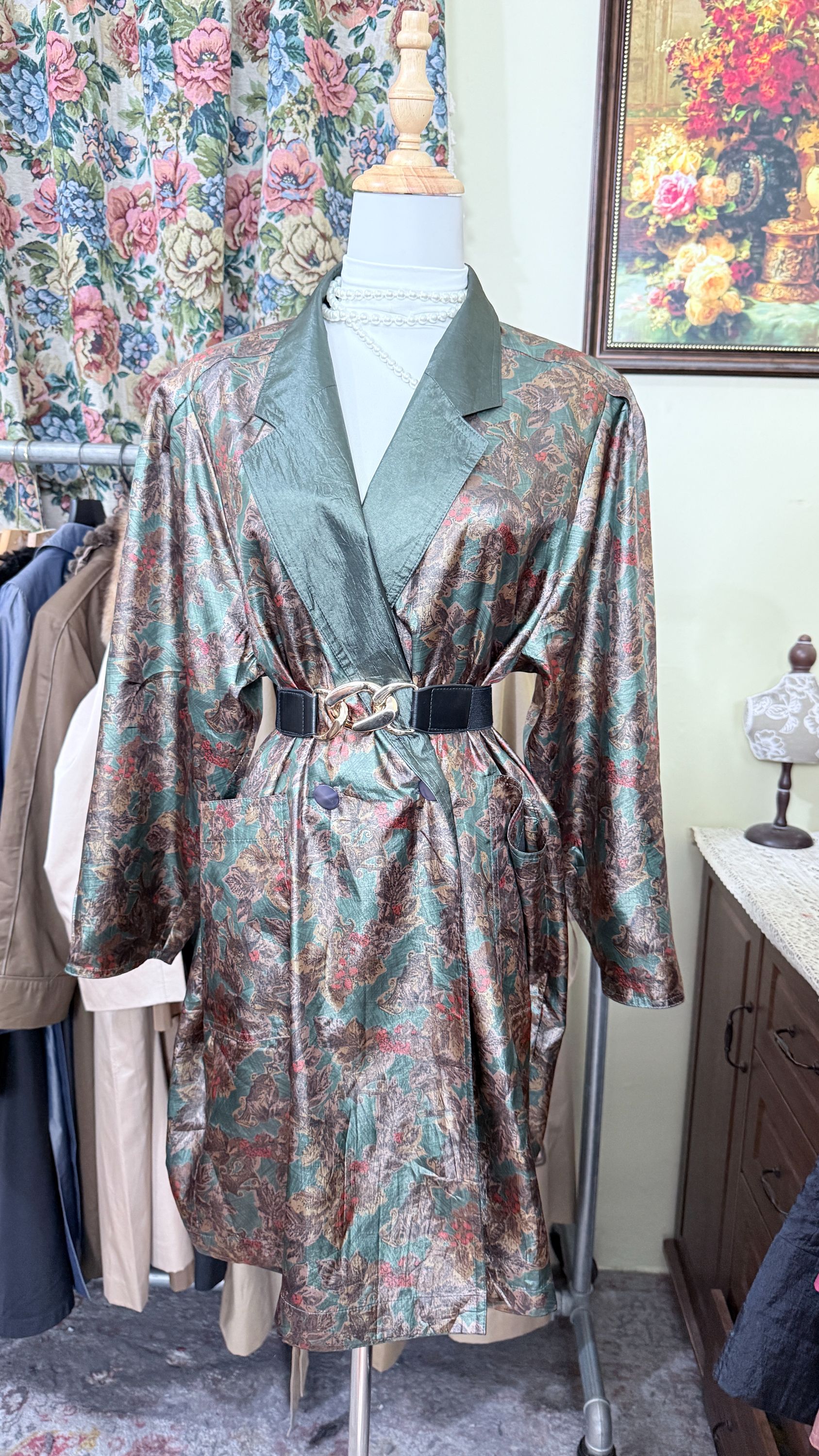 花里古着Vintage 复古风衣直播