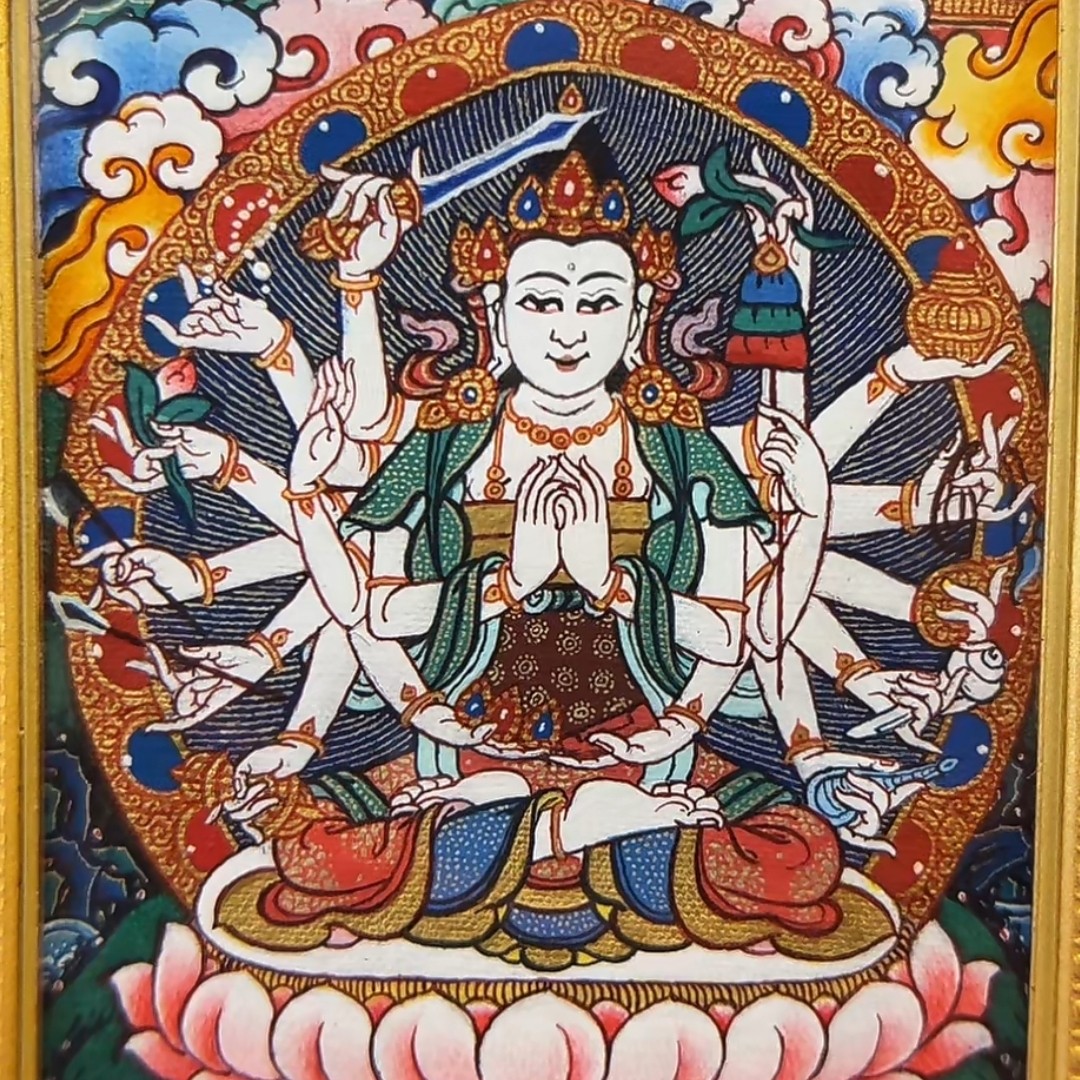 西藏热贡手工绘制准提