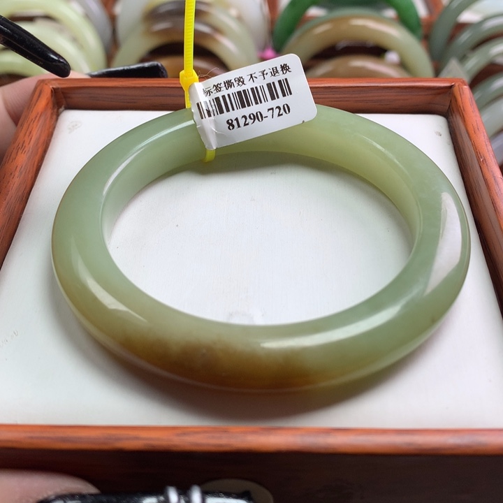 和田玉手镯未镶嵌55-56