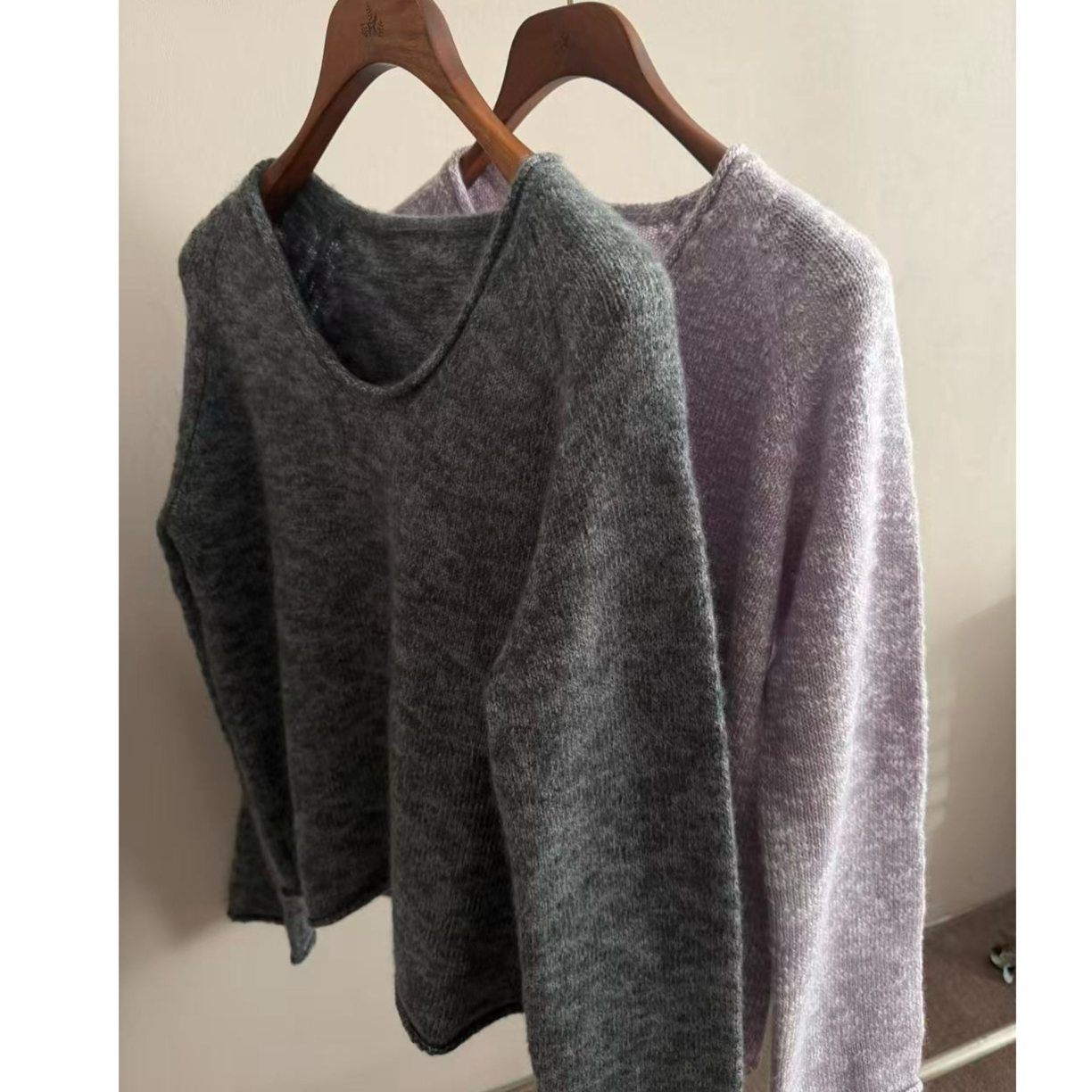 【卷边大肚纱】绵柔软亲肤U领针织衫羊绒衫女内搭外穿百搭上衣