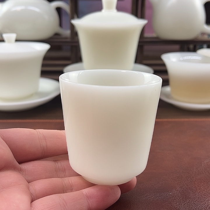 福利价：釉烧璞玉瓷100ml直筒主人杯