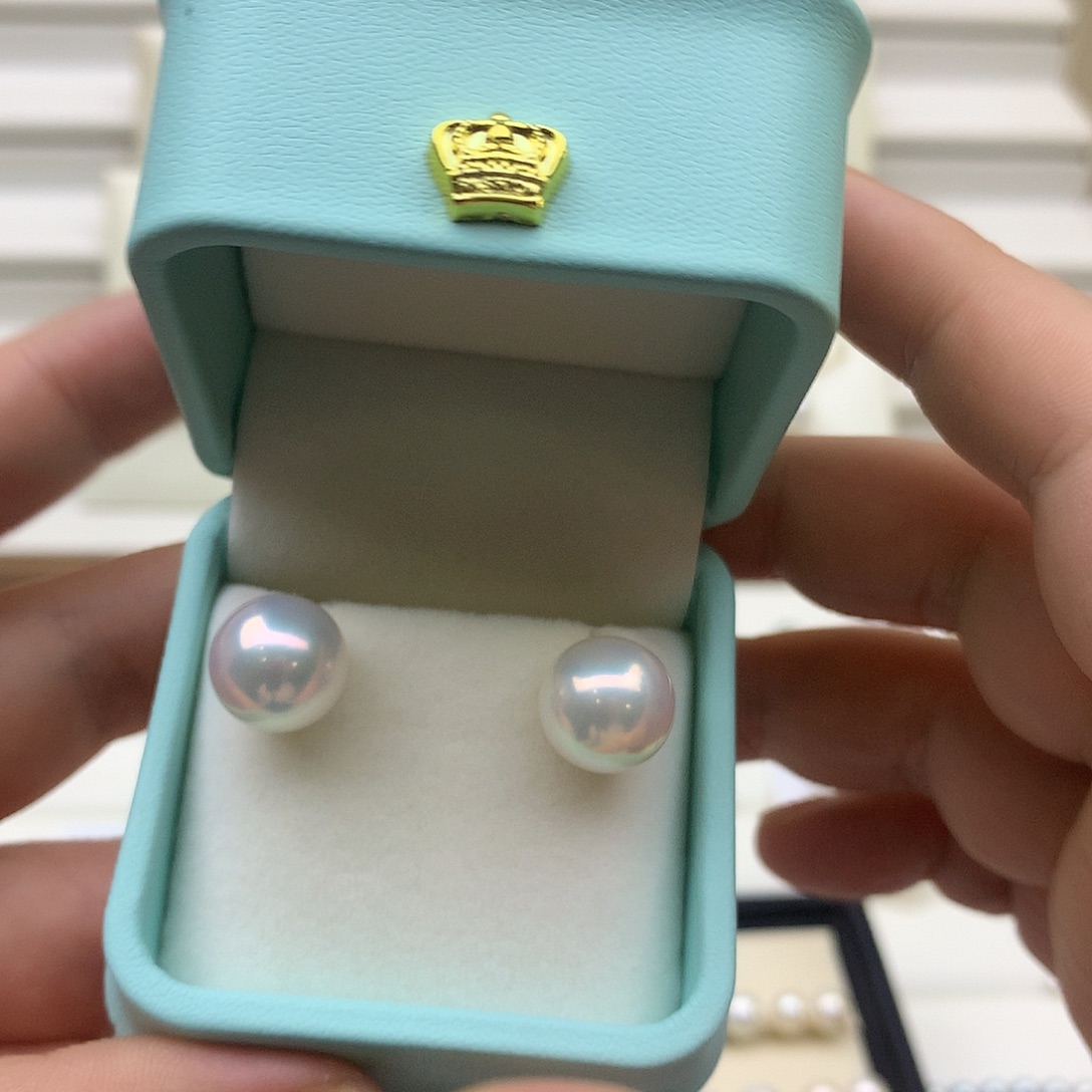 @***陆耳饰淡水珍珠18K金镶嵌