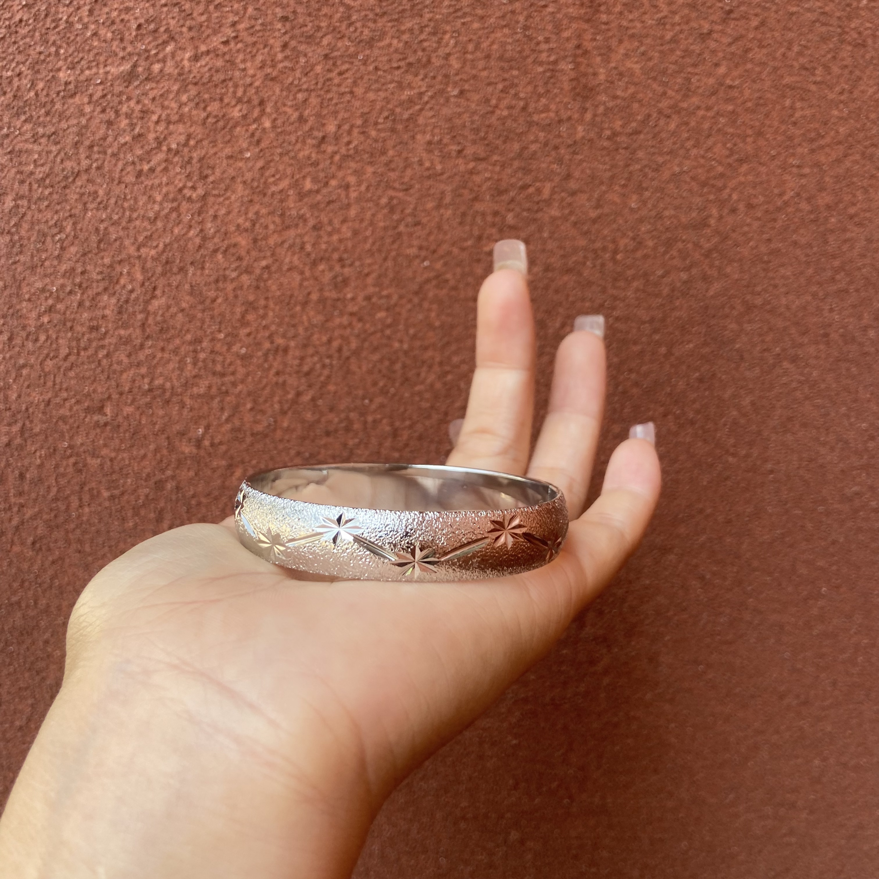 足银手镯 283-精工磨砂手镯