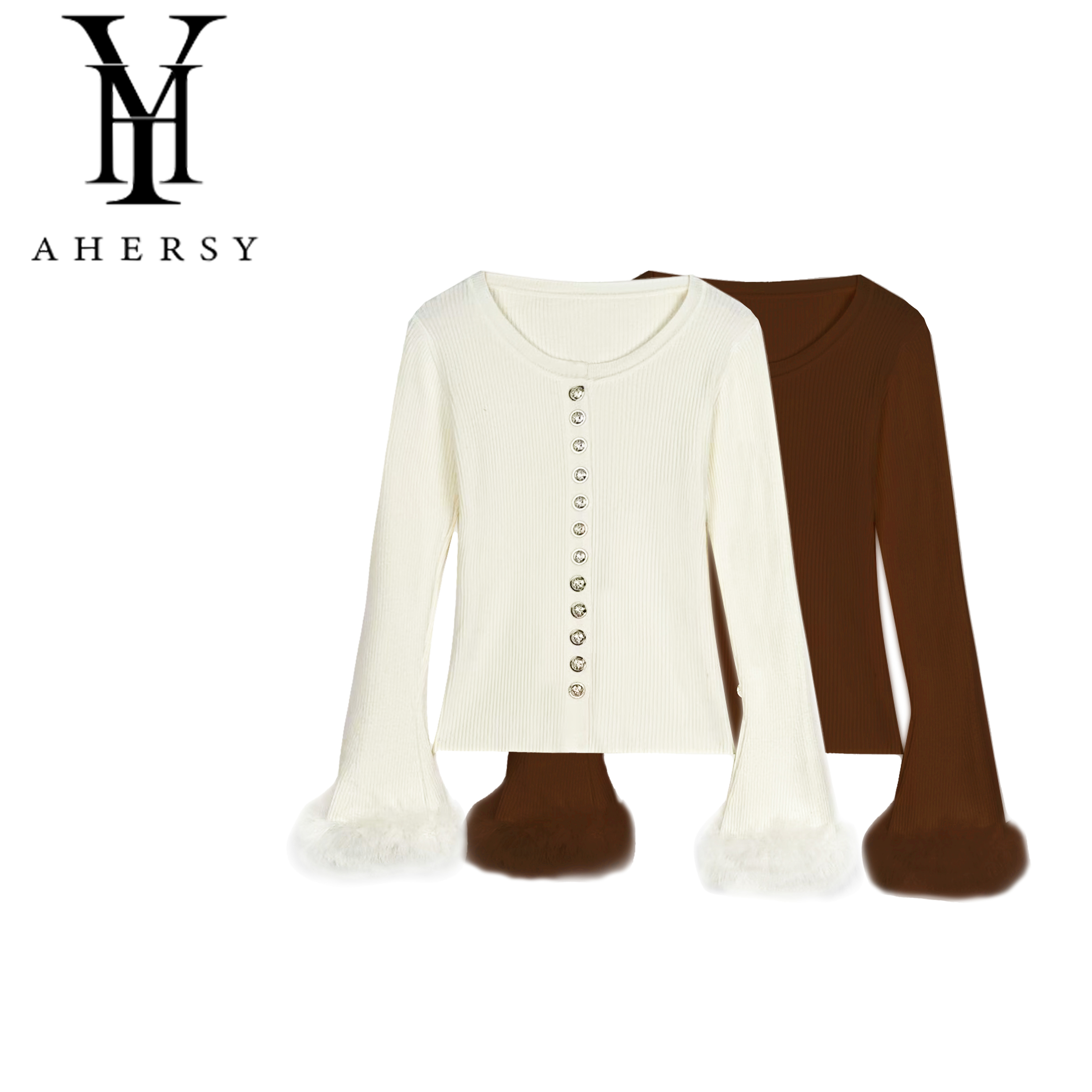 AHERY-冬季C30女街头风针织常规款毛针织衫衫针织衫黑色B605