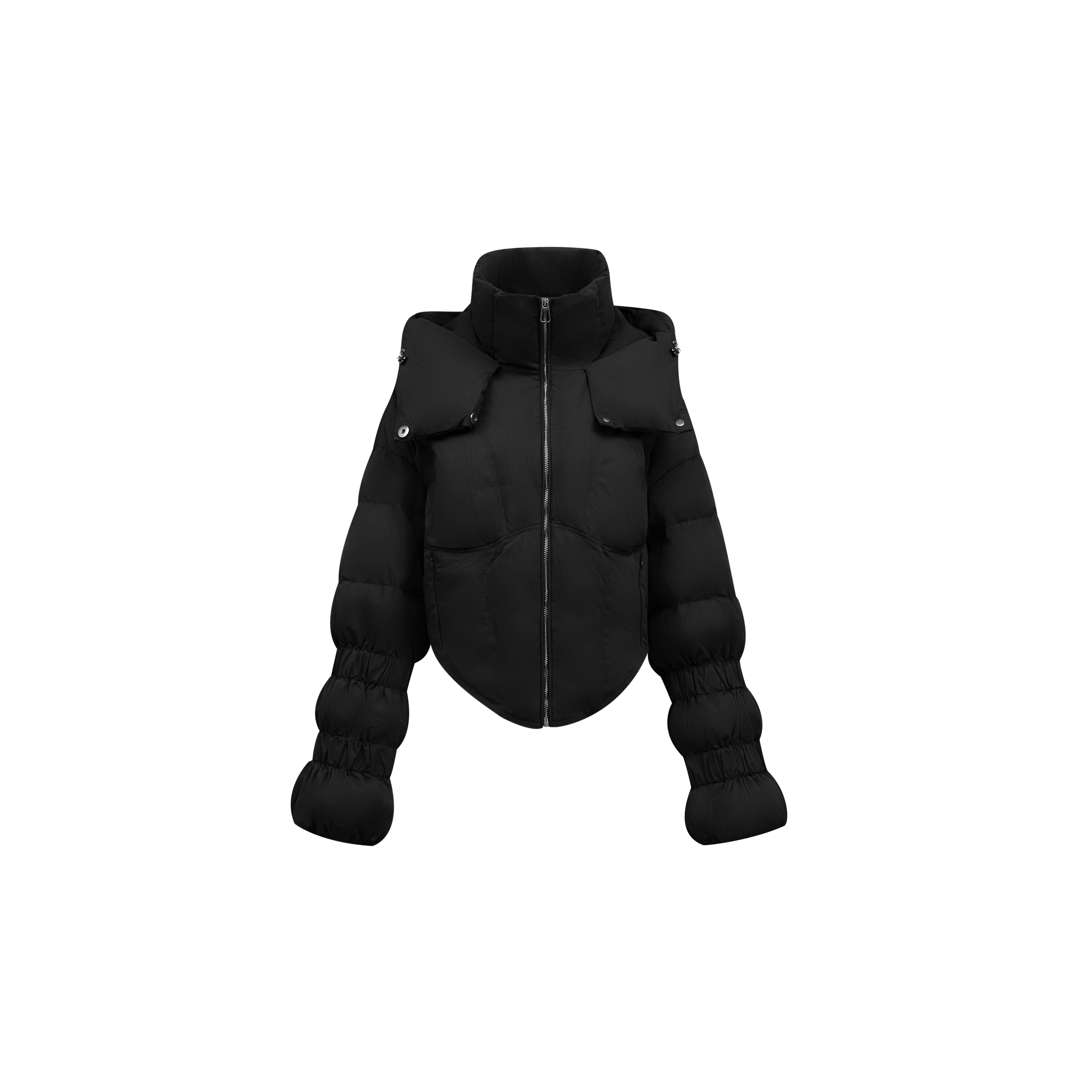 【藕节袖泡芙羽绒服】90白鸭绒剪刀下摆连帽设计款外套