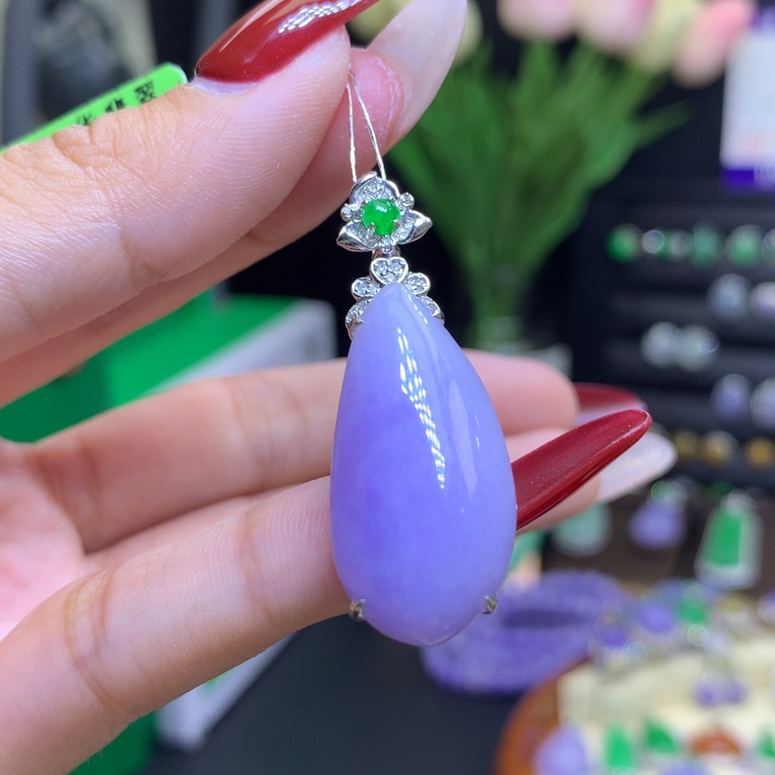 翡翠颈饰18K金镶嵌天然