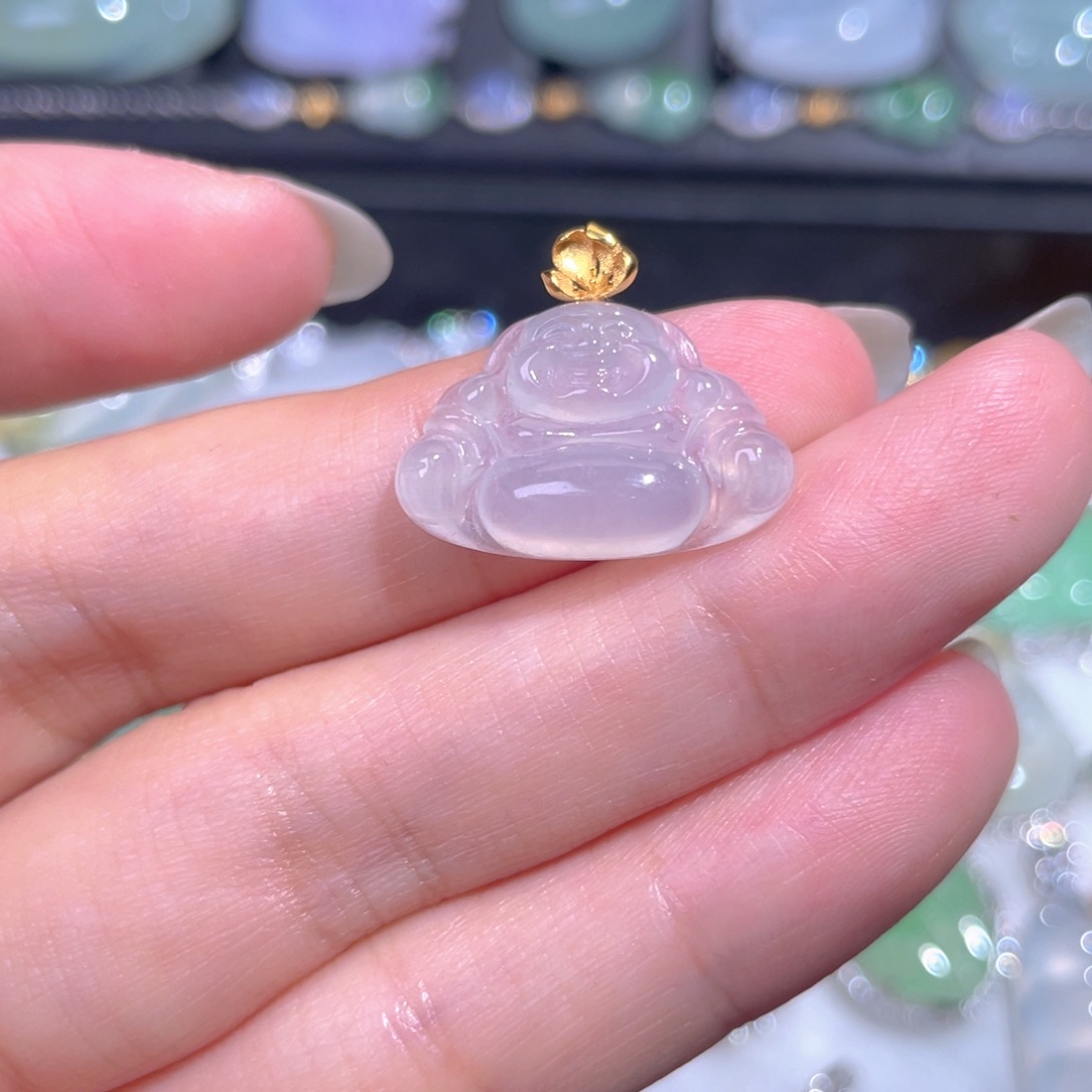 颈饰18K金镶嵌翡翠翡翠