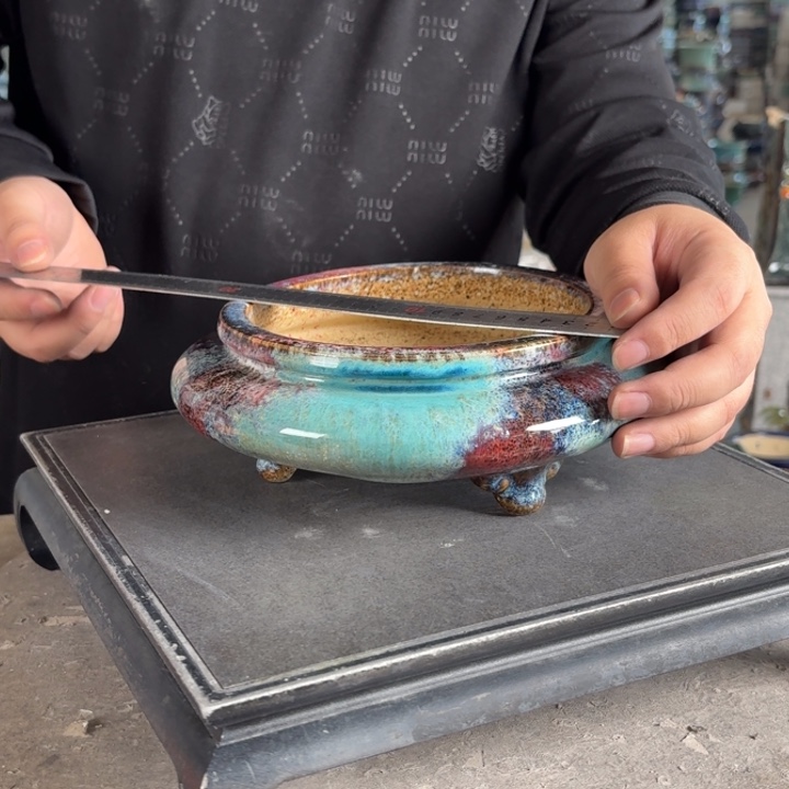 。一风堂石湾花盆 针眼气孔 内15*4.5