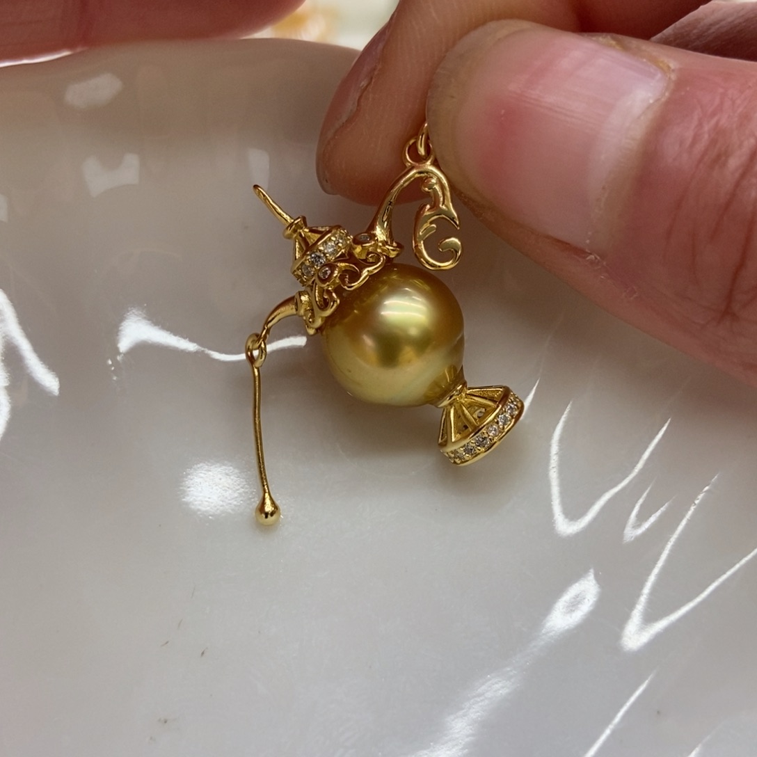 海水珍珠吊坠(不含链)银S925镶嵌