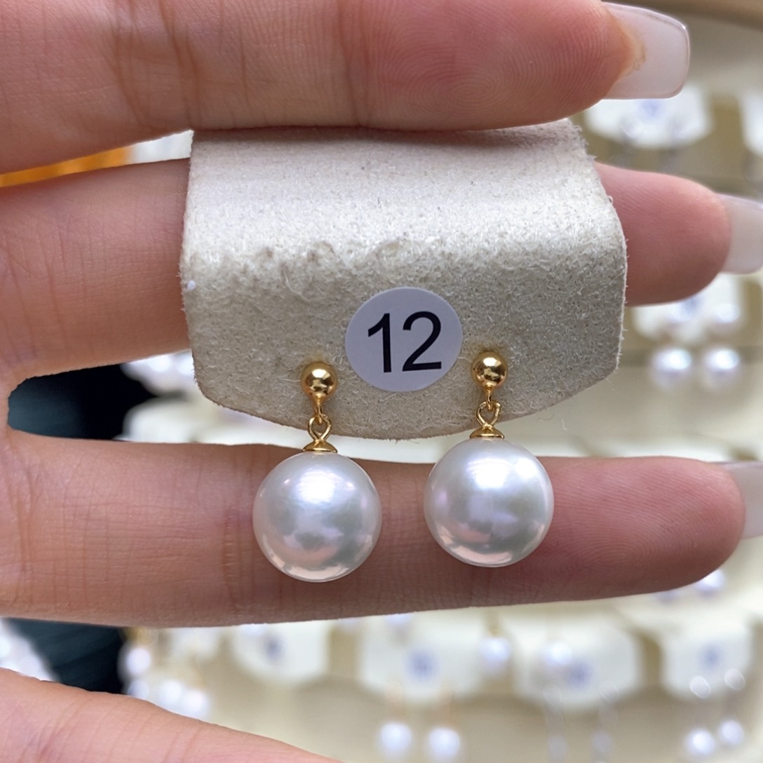 淡水珍珠耳饰银S925镶嵌