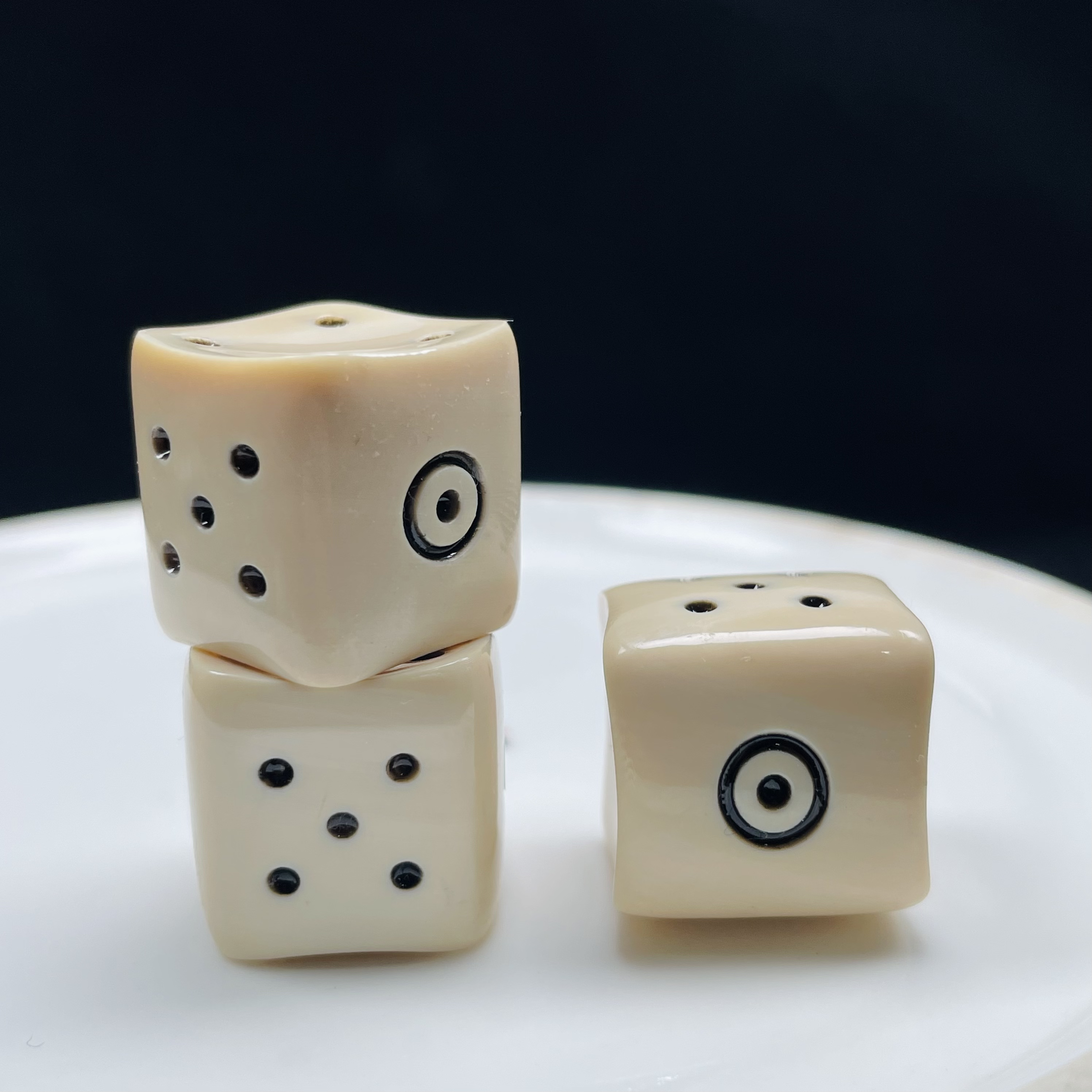 猛犸象牙〖吉祥天母〗骰子 隔珠背云佛珠配饰