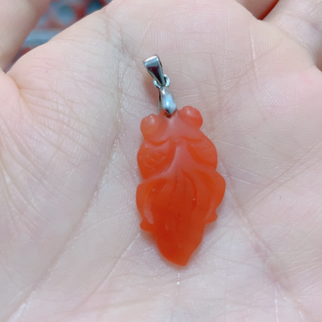 南红玛瑙吊坠(不含链)银S925镶嵌