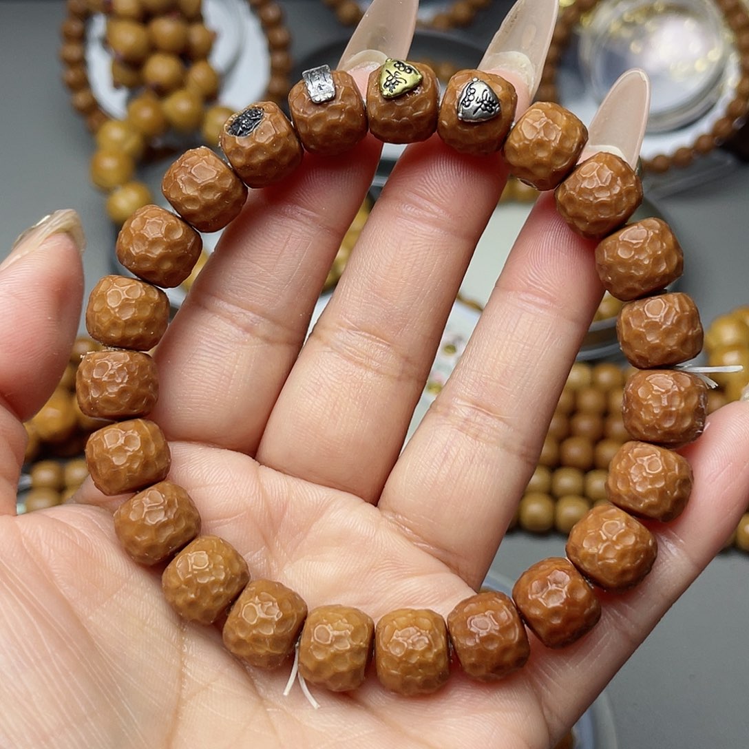 核桃手串/手链A***9反油纯银四标龙鳞