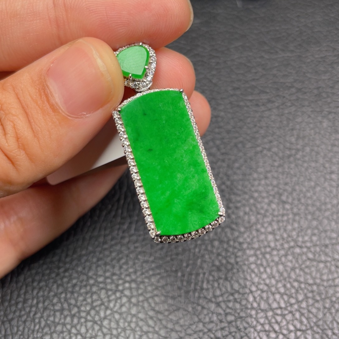 翡翠吊坠(不含链)银S925镶嵌