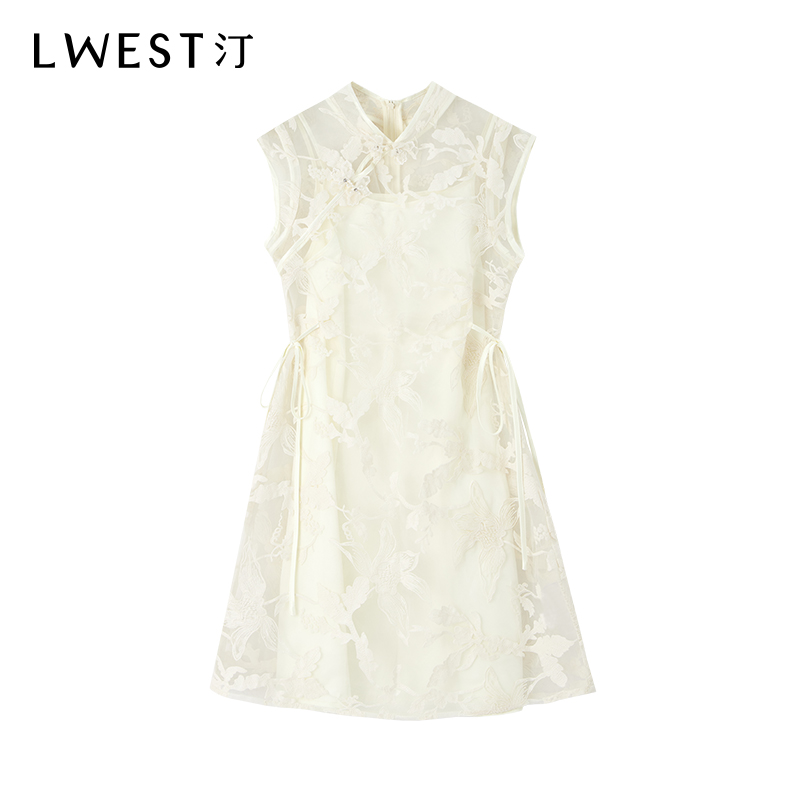 【林一专属】朗文斯汀时尚刺绣盘扣气质连衣裙DZML4206C12584