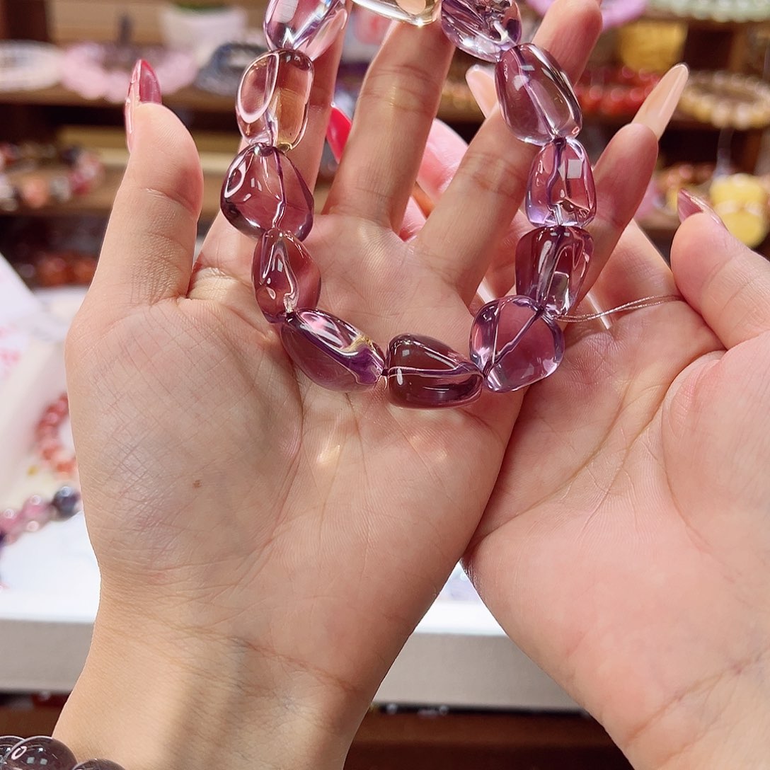 非金属紫黄随型手串