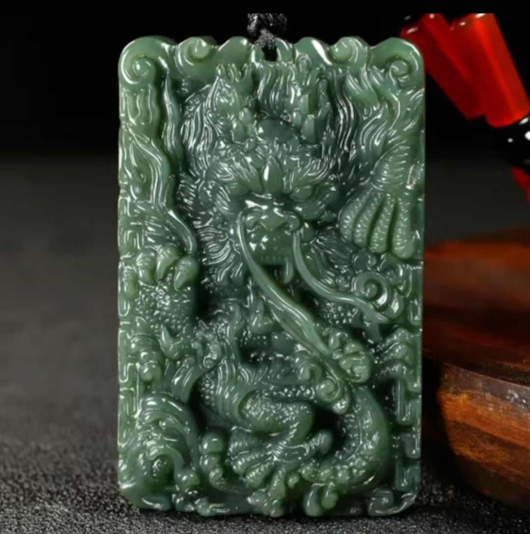 纯天然和田玉双面龙牌吊坠（一物一证多样性发货）666