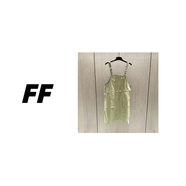 【B54952】夏款复古显瘦抽绳工装休闲宽松大口袋背带裙