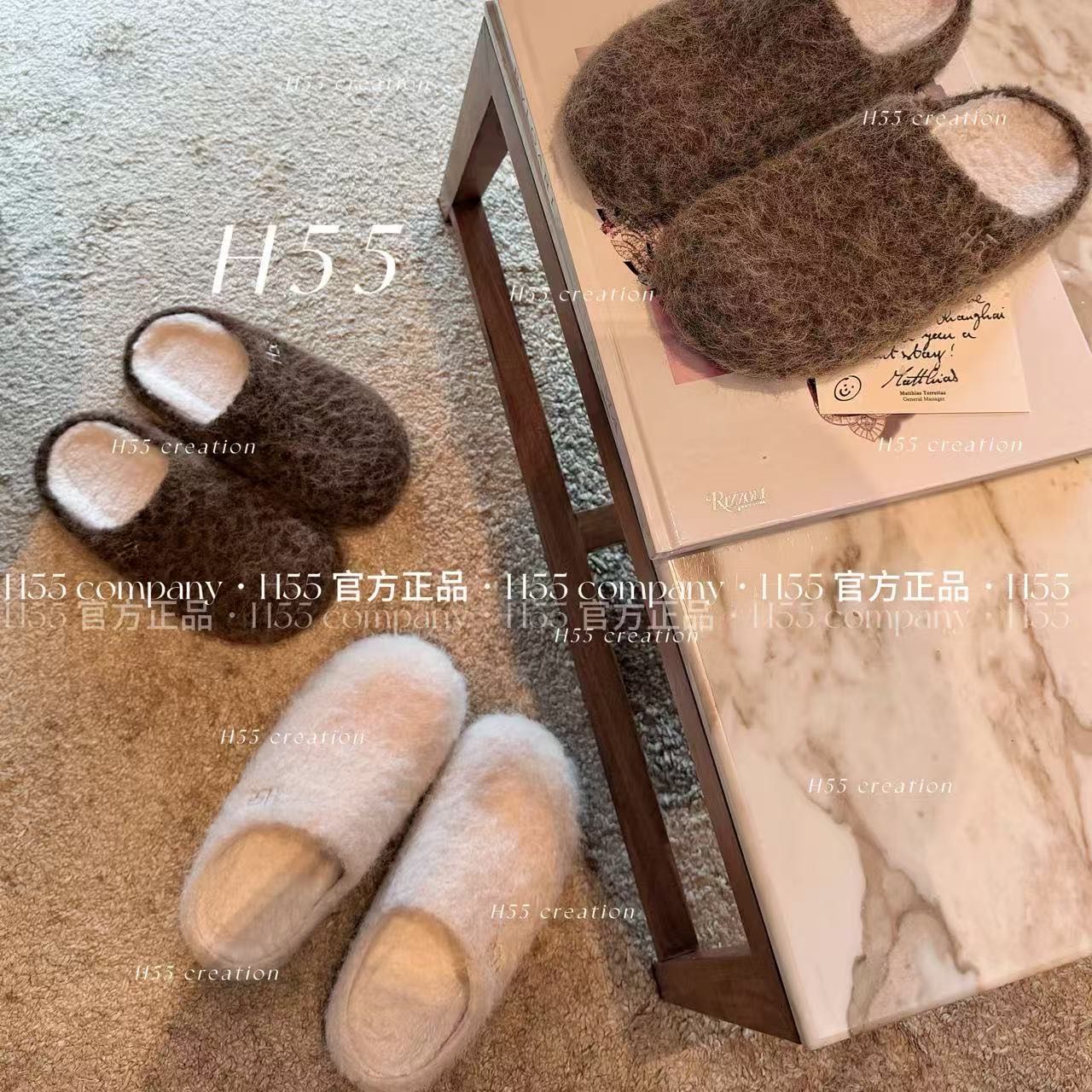 【傲娇美专属】H55女鞋雪国来信欧版毛呢休闲加绒博肯鞋4cm09-2916