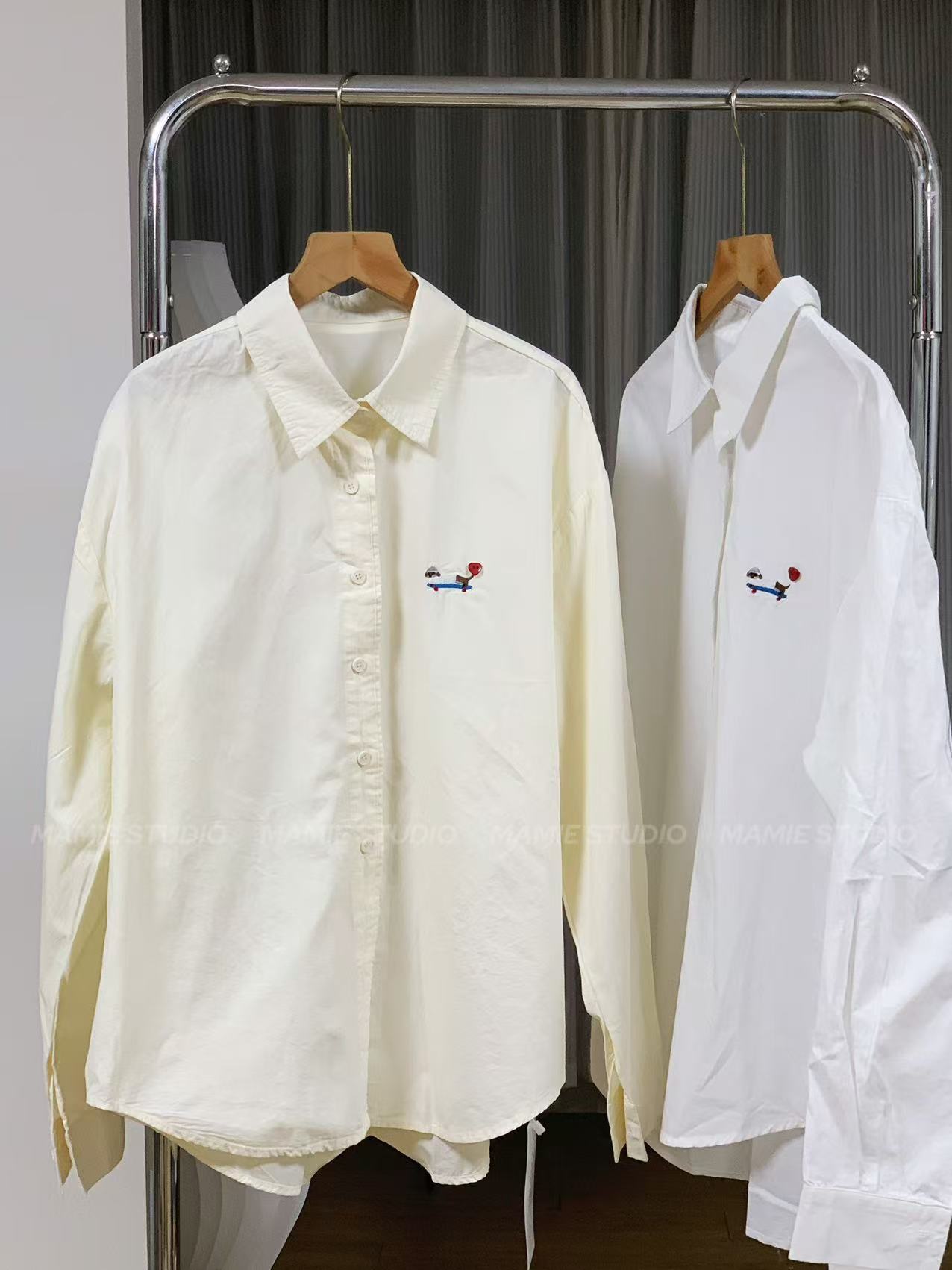 MAMIE【腊肠狗】春季新款韩系百搭休闲韩版简约衬衫长袖