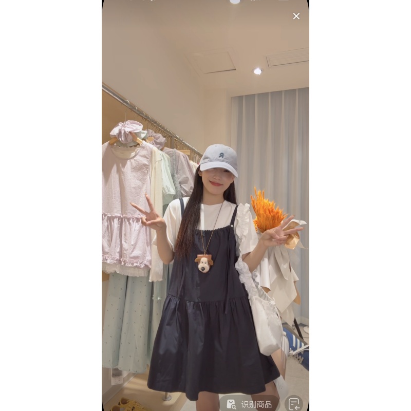 韩版小T恤吊带裙显瘦套装