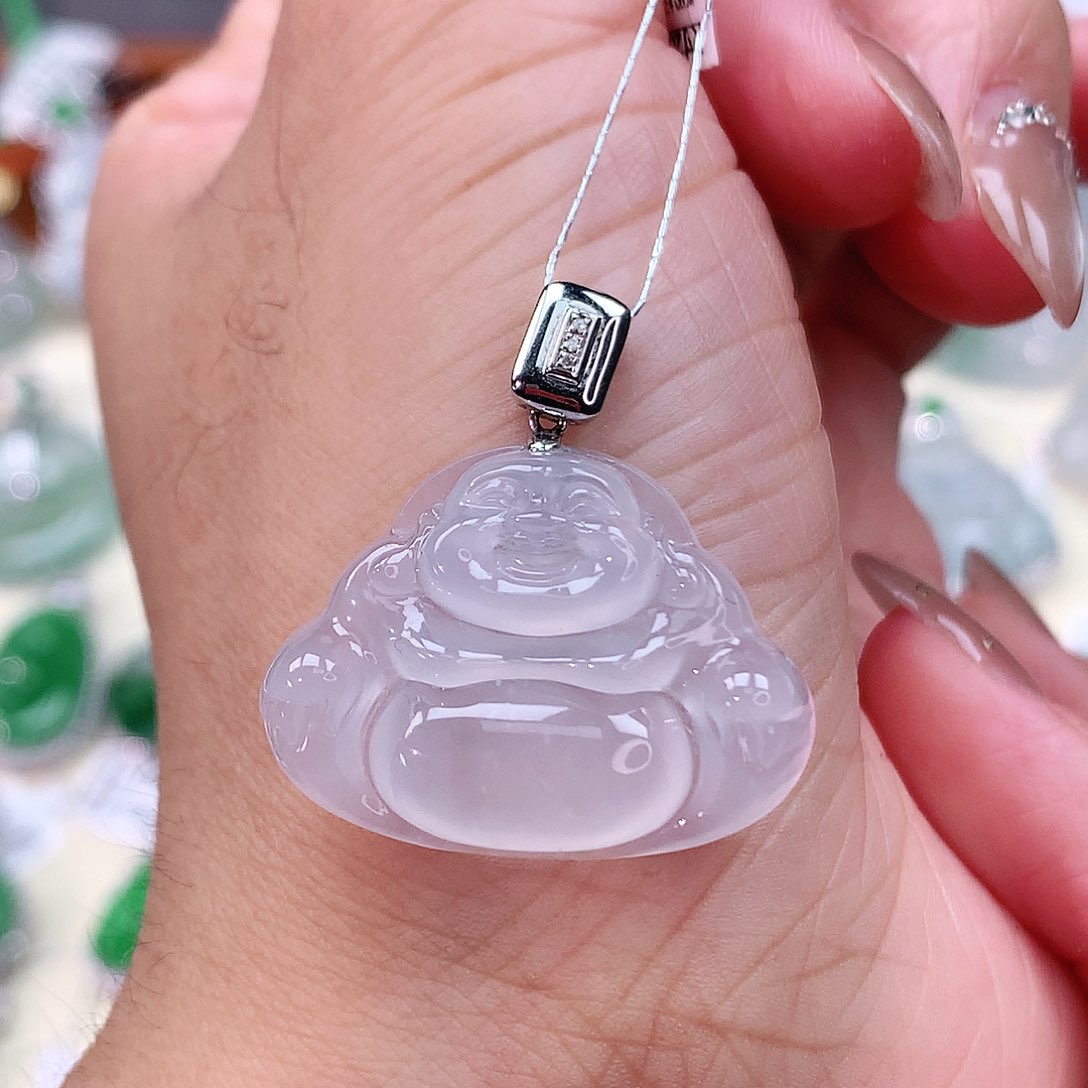 颈饰18K金镶嵌翡翠伊*佛公