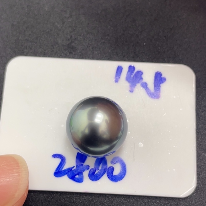 海水珍珠裸珠14.5mm正圆炫彩大溪地