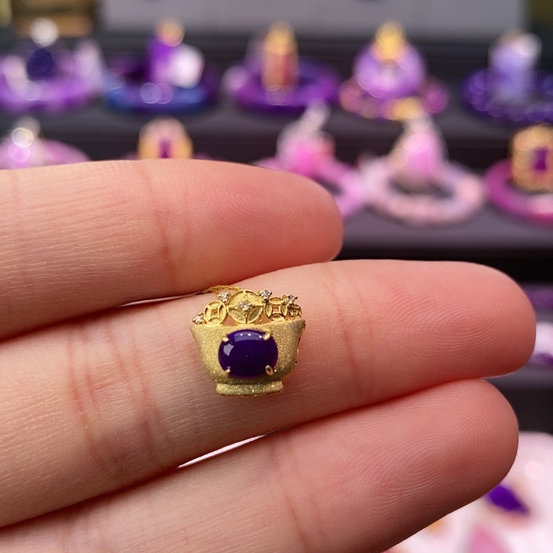 苏纪石（舒俱来）18K金镶嵌吊坠(不含链)