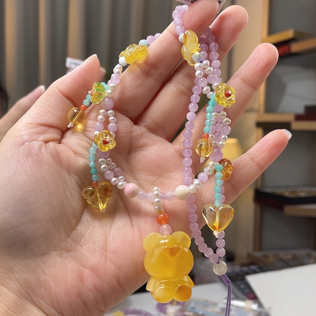 琥珀裸石未镶嵌蜜蜡吊坠