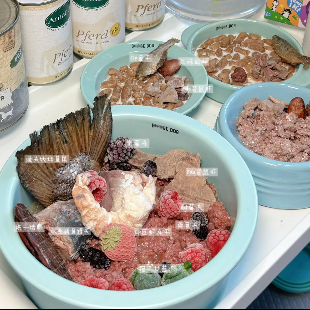 韩国BD宠物大号直筒碗1L大容量猫咪狗狗食盆大口径陶瓷大型犬狗碗