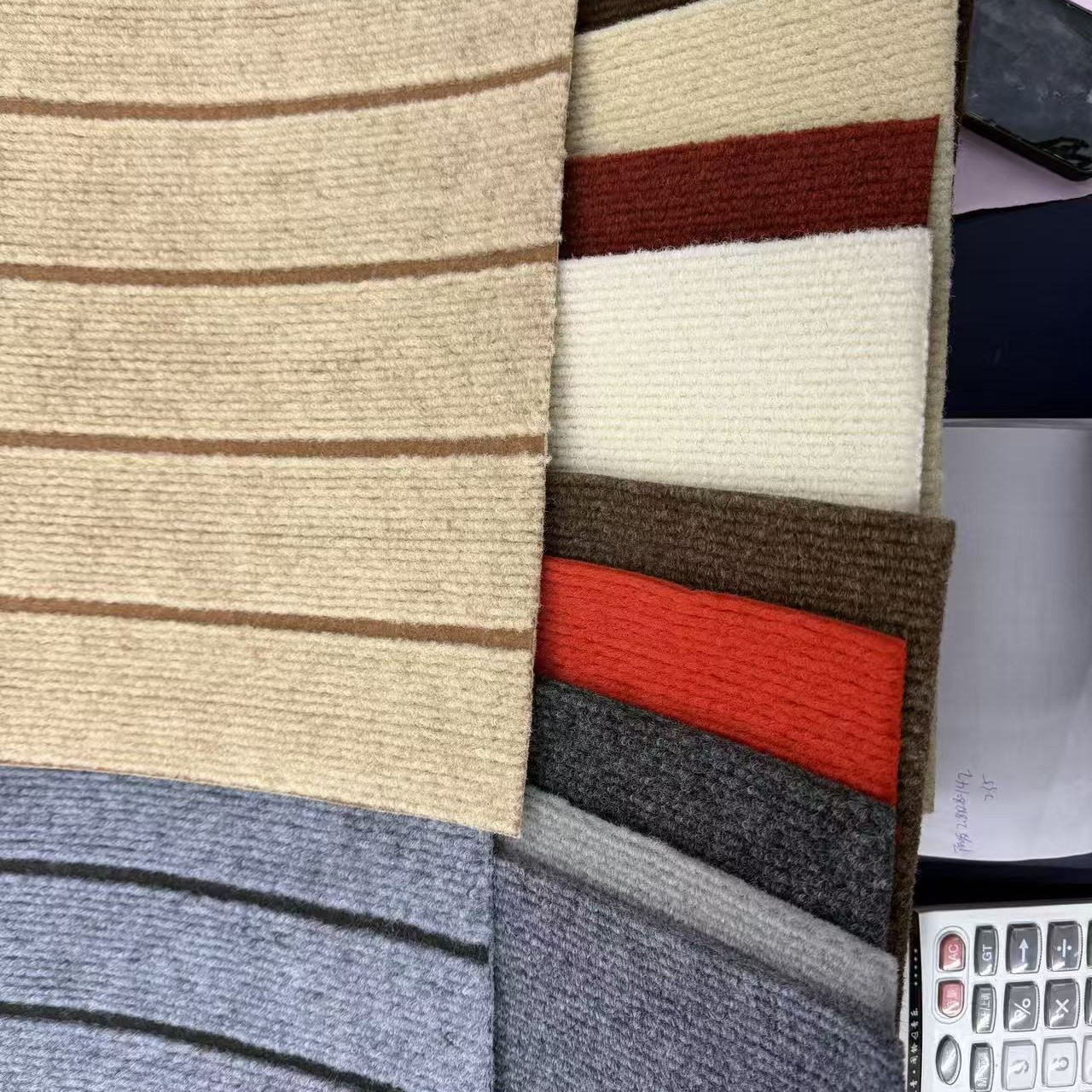 双色间隔绒条纹地毯办公室酒店走廊楼梯满铺防滑耐磨地垫