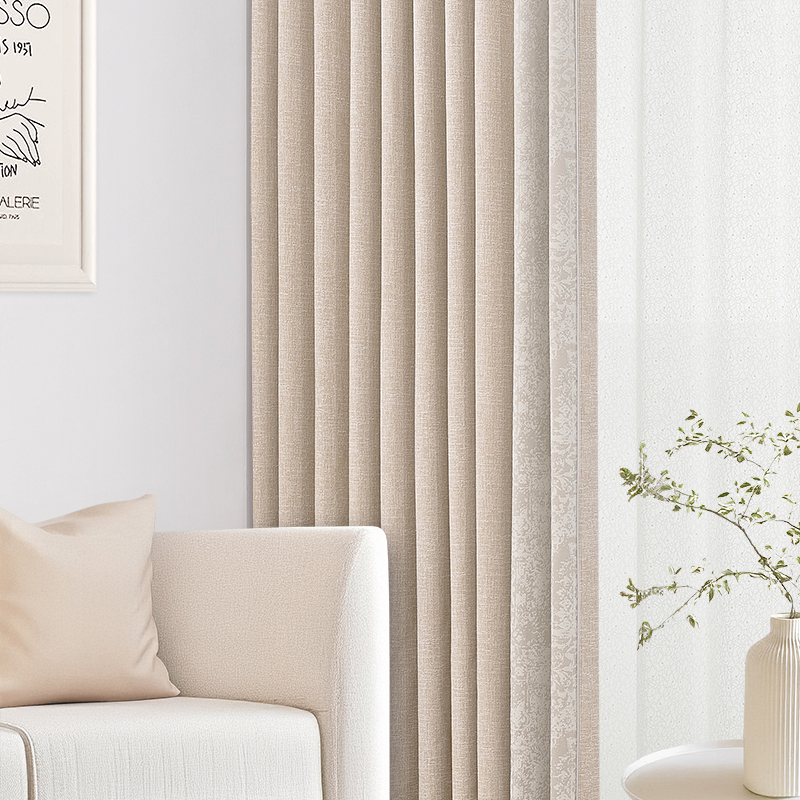 雪尼尔色织提花窗帘遮光客厅卧室高级感窗帘布