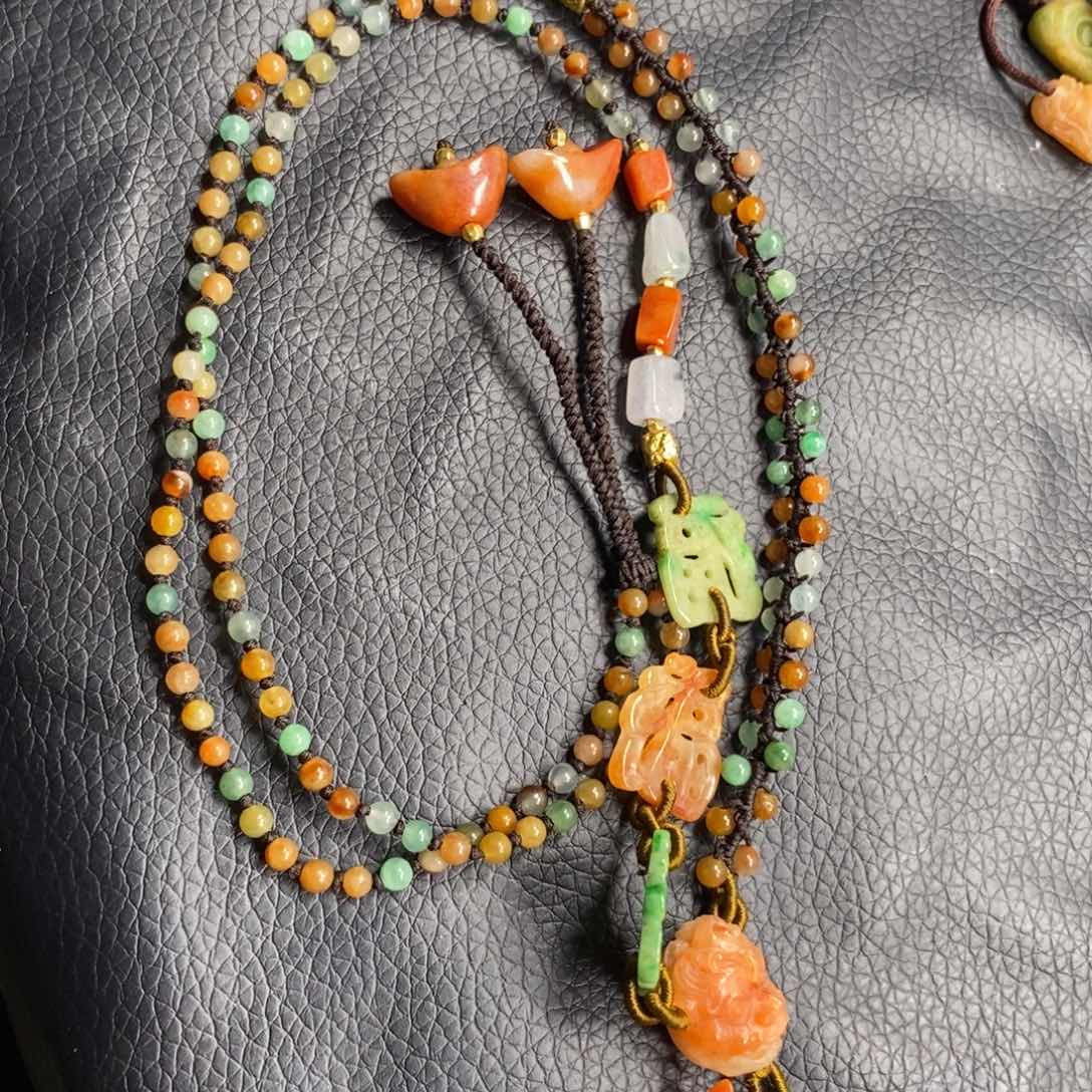 翡翠颈饰未镶嵌华特色多宝圆珠项链