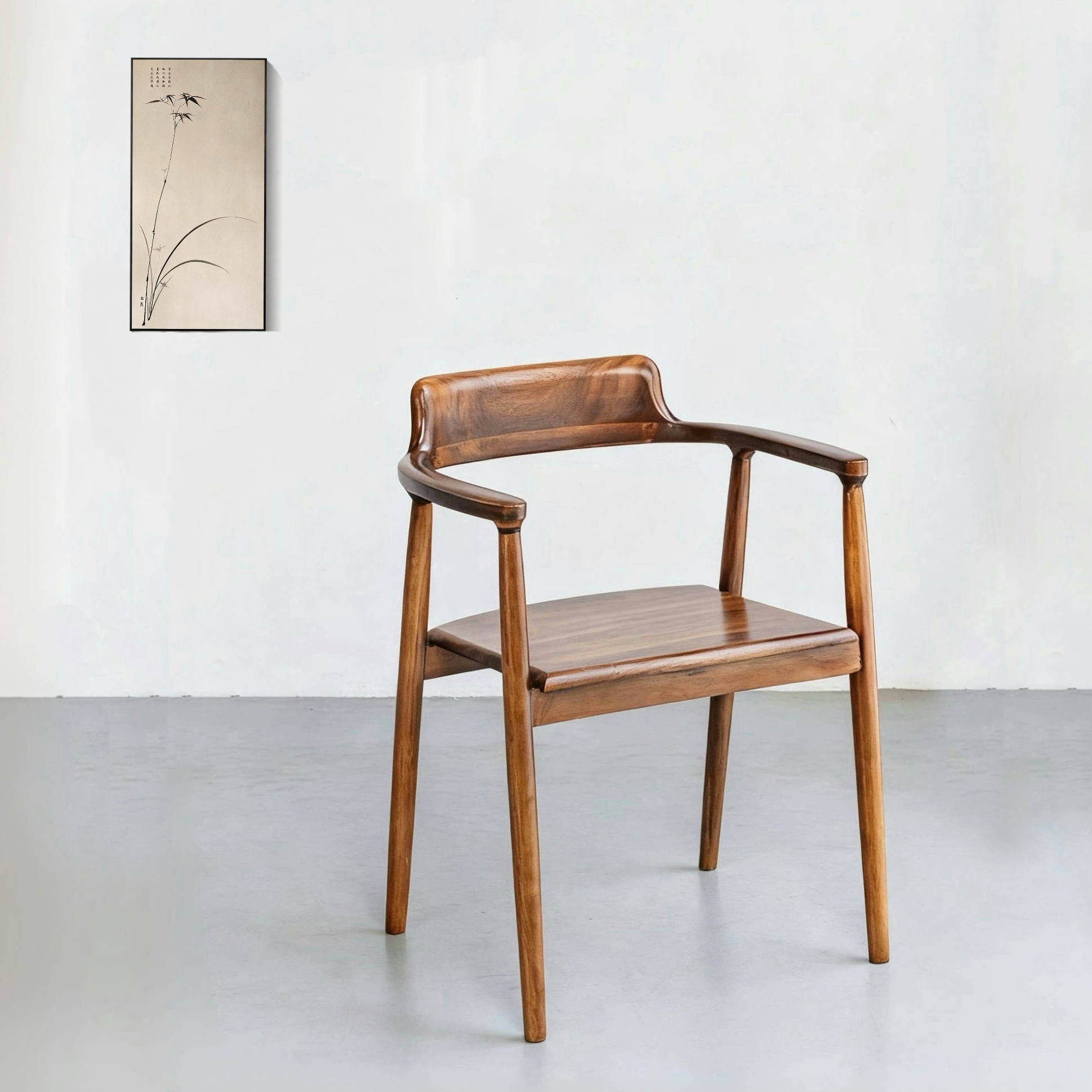 （顺丰包邮）广岛椅实木椅椅子扶手椅新中式桌椅摇椅靠背椅