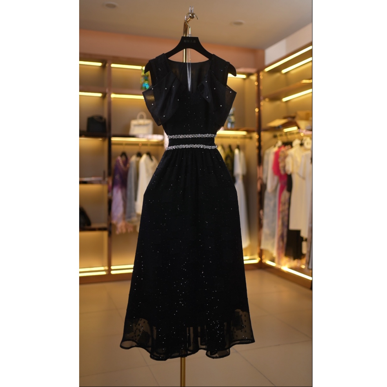 【娟专属】璀璨星河夏季修身法式轻奢显瘦气质优雅连衣裙B30-1