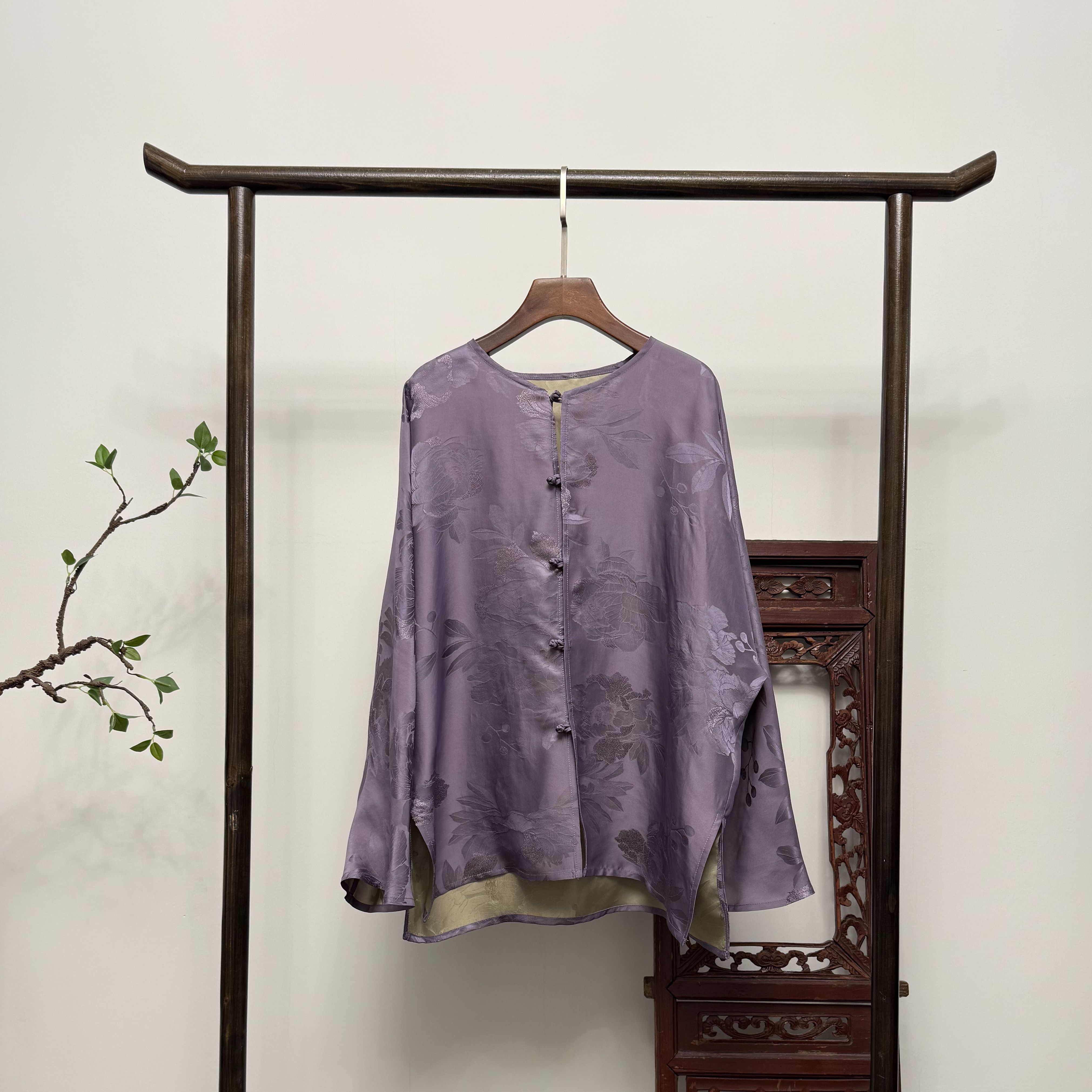 【婉君】45姆米香云纱双面双穿上衣W50161