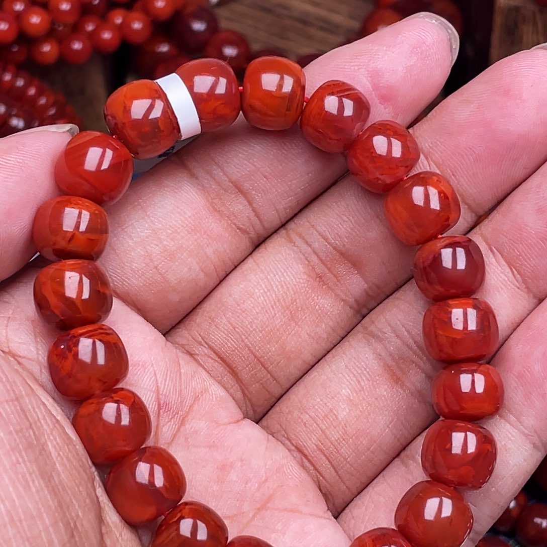 南红玛瑙未镶嵌手链南红瓦西卡10老型