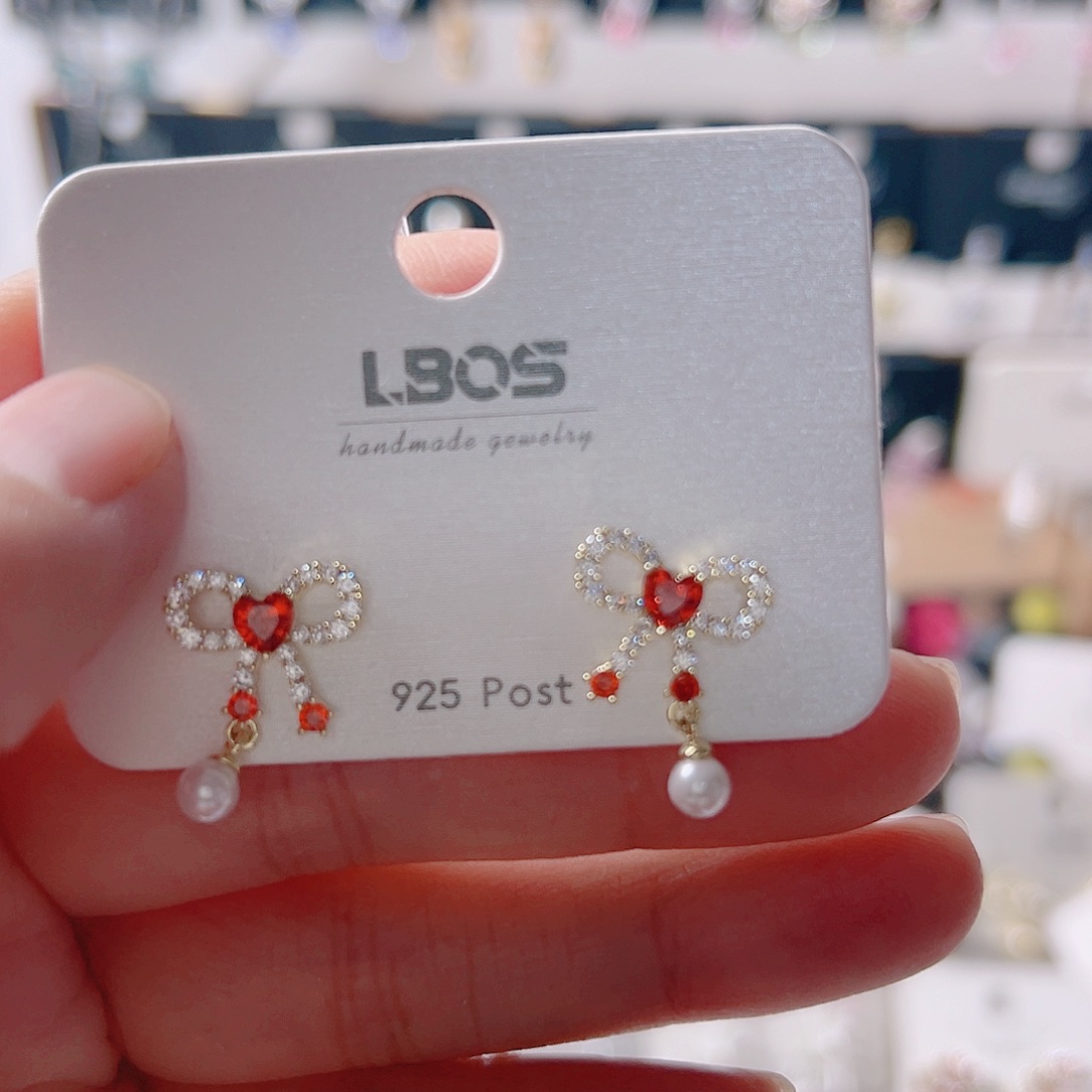 锆石纯铜合金耳环