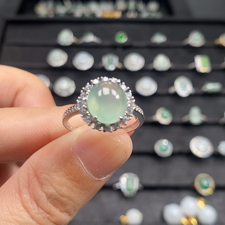 翡翠银S925镶嵌戒指