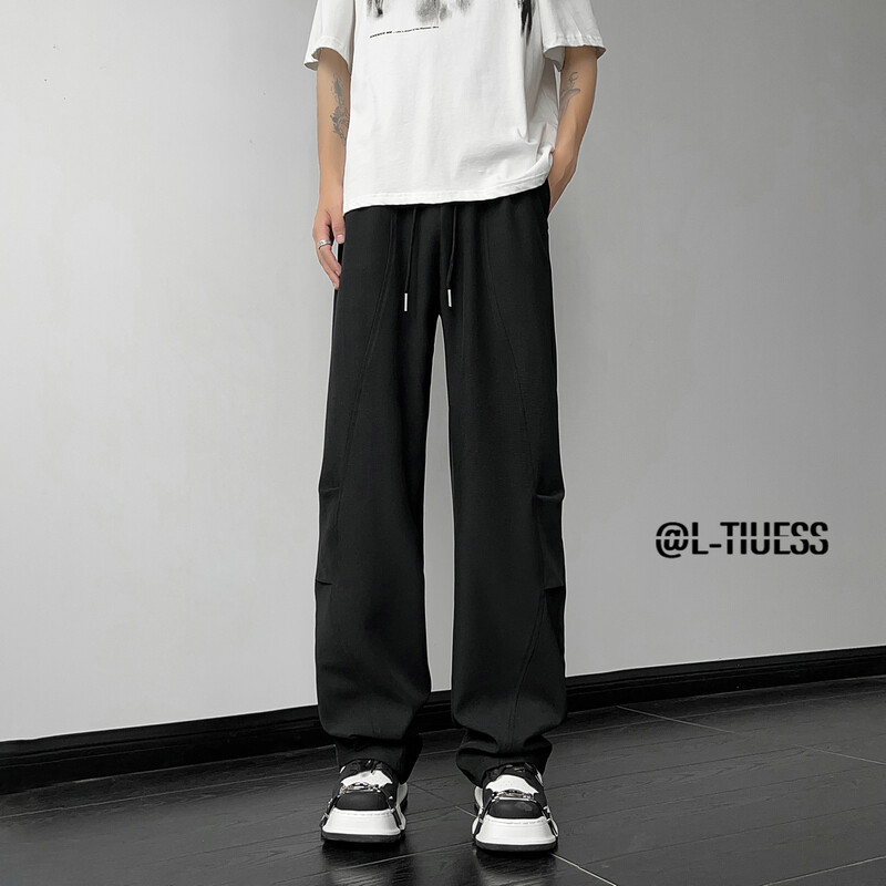 薄款25新款弯刀休闲西裤男美式阔腿宽松直筒长裤504K202TP45控78