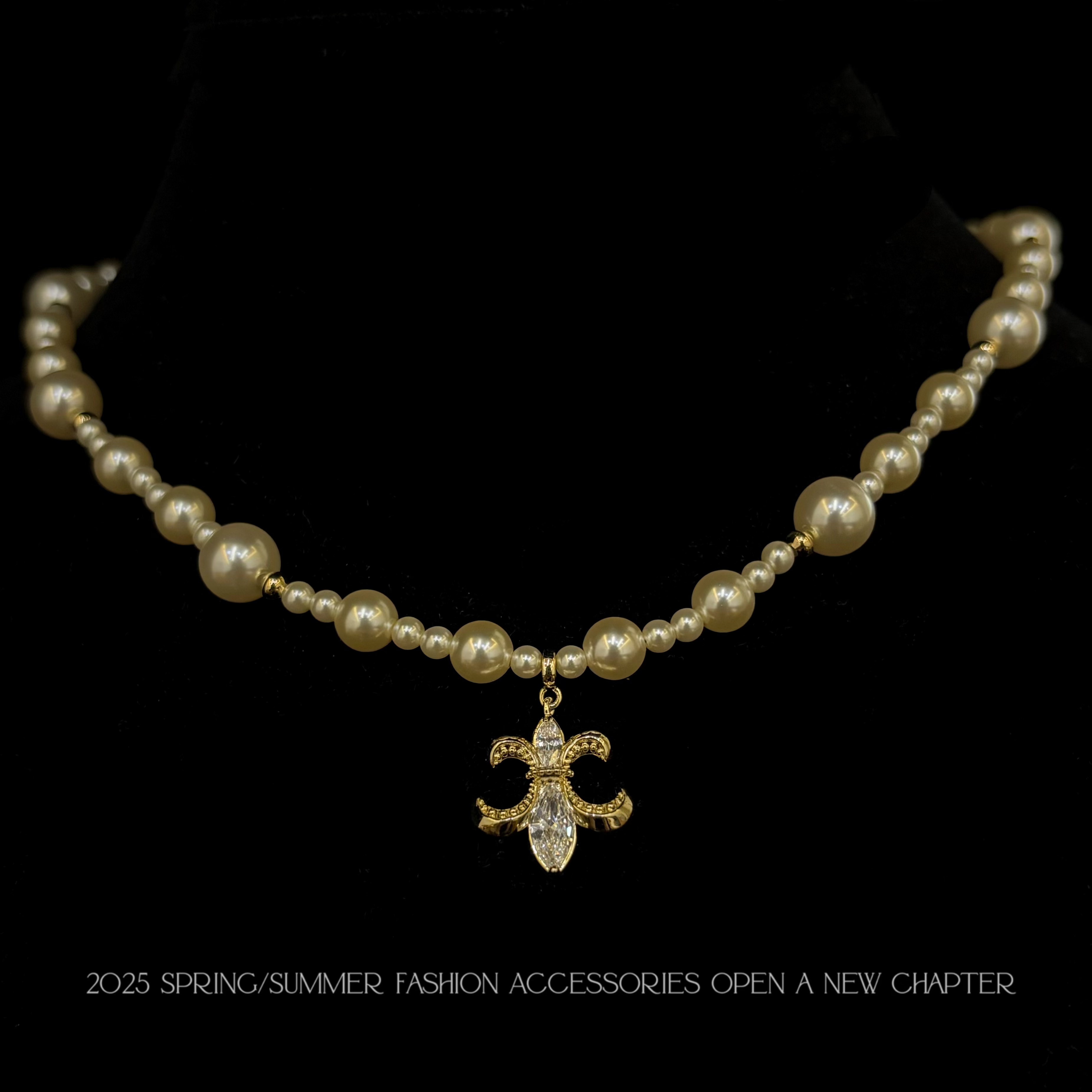 铜合金项链 镀K金 2025款C9960【鸢尾花珠子】BOBAOLI 项链