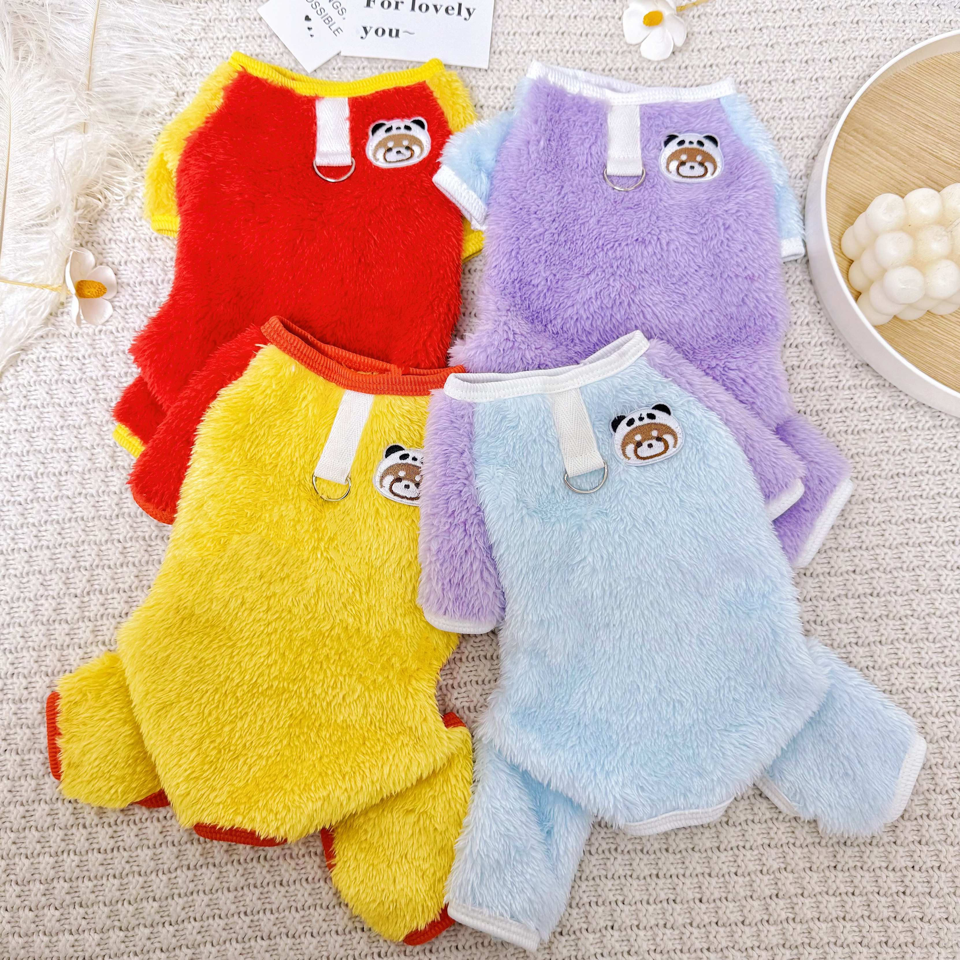 秋冬加厚防风保暖宠物狗狗猫咪四脚衣泰迪比熊适用