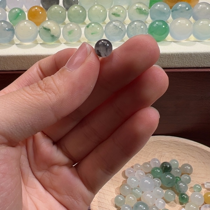 翡翠散珠天然缅甸翡翠A货6.5