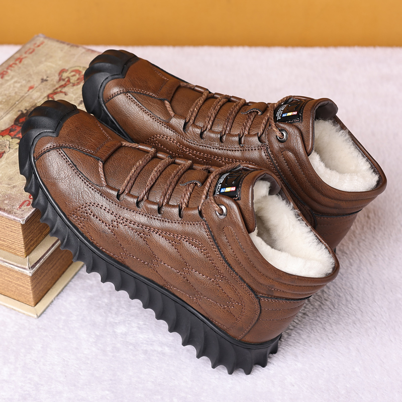 1.25保暖加绒高帮男鞋防滑男士休闲冬款雪地靴20227