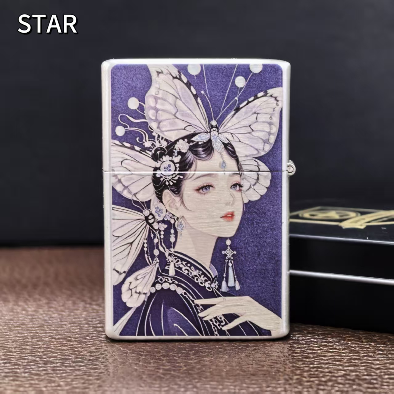 STAR恒星905全球版包银蝴蝶精灵煤油打火机